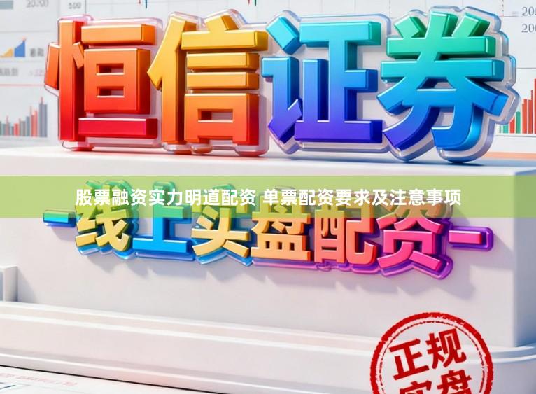 股票融资实力明道配资 单票配资要求及注意事项